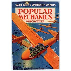 1941 Print Ad Popular Mechanics Mag Cover ONLY War Birds Without Wings Airplane!